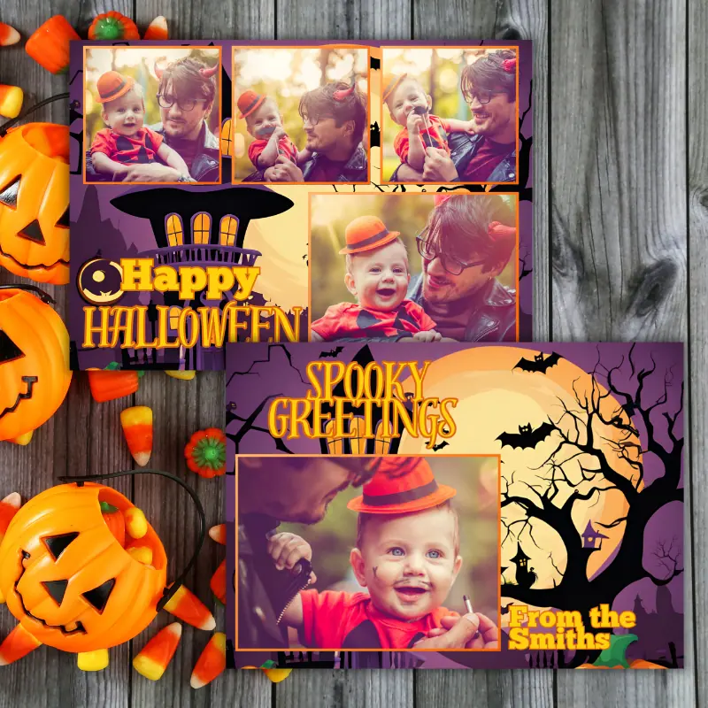 Spooky Greetings Halloween photo card display