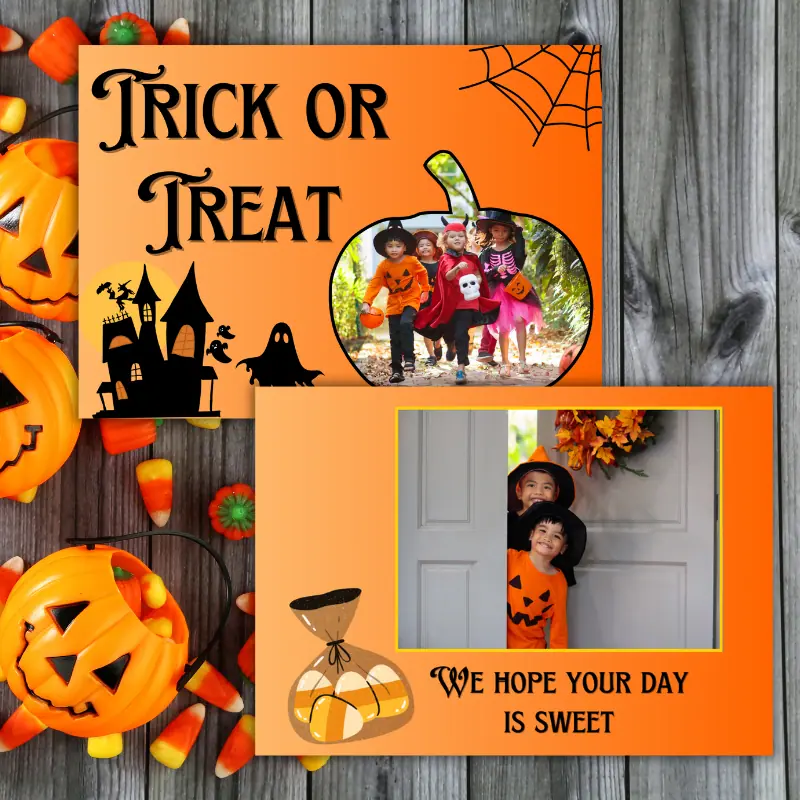 Trick or Treat Halloween photo card display