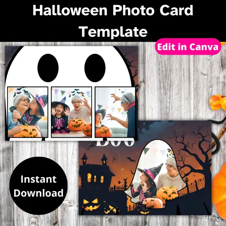 Ghost Halloween photo card cover