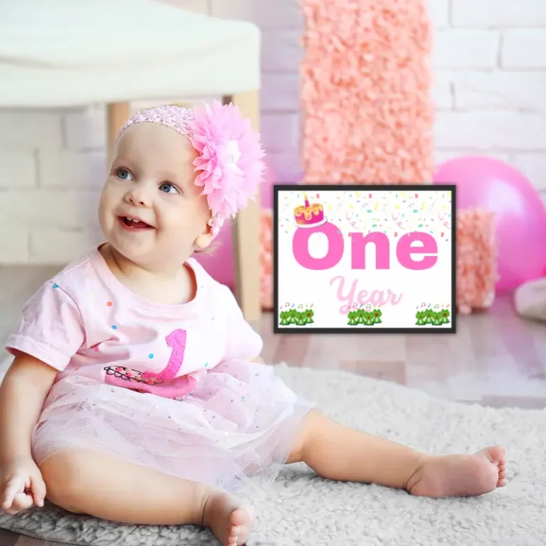 One year old with printable milestone card