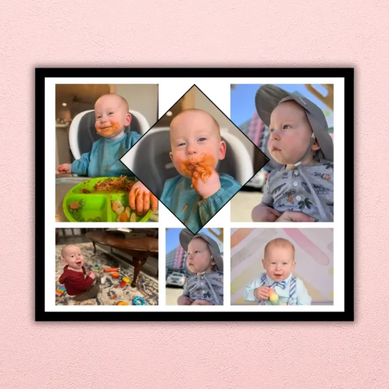 a 10 x 8 inch baby photo collage