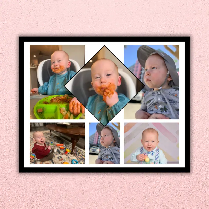 a 10 x 8 inch baby photo collage