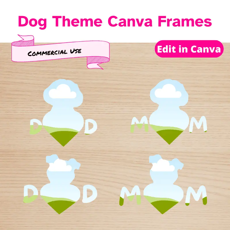 Dog themed Canva Frames (4)