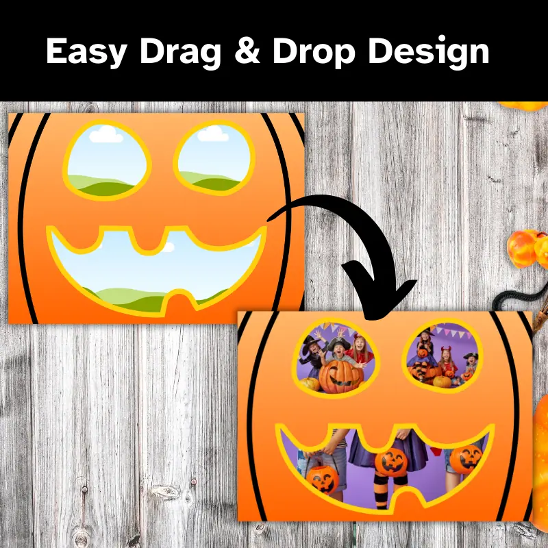 Jack o lantern Halloween photo card (2)