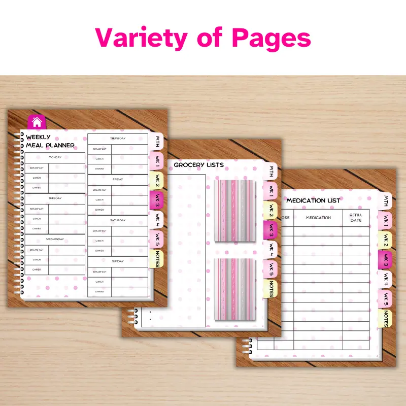 Undated, Monthly Digital Planner with Pink Polka Dots (2)
