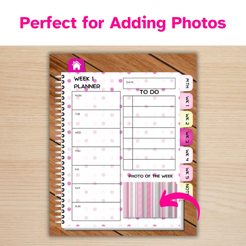 Undated, Monthly Digital Planner with Pink Polka Dots (6)