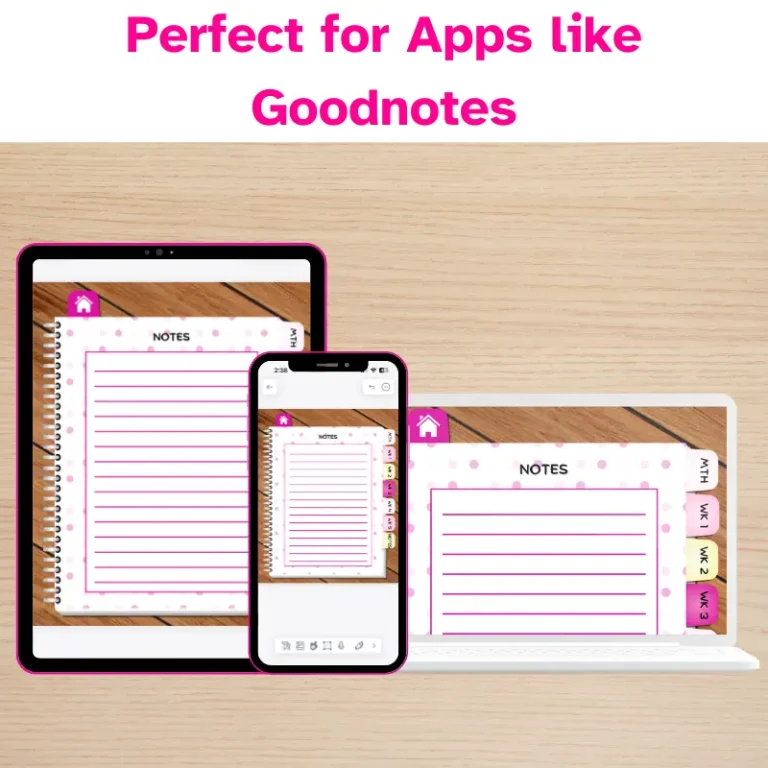 Undated, Monthly Digital Planner with Pink Polka Dots (8)