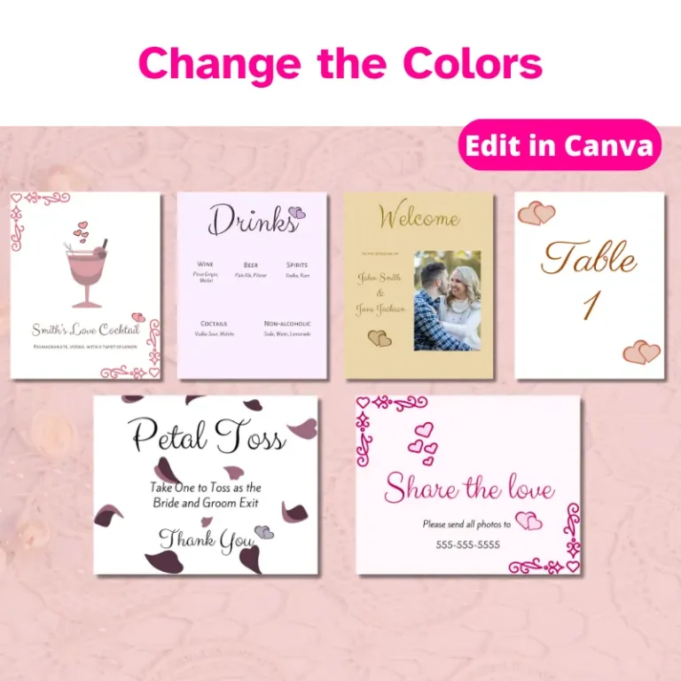 Wedding sign template bundle (4)