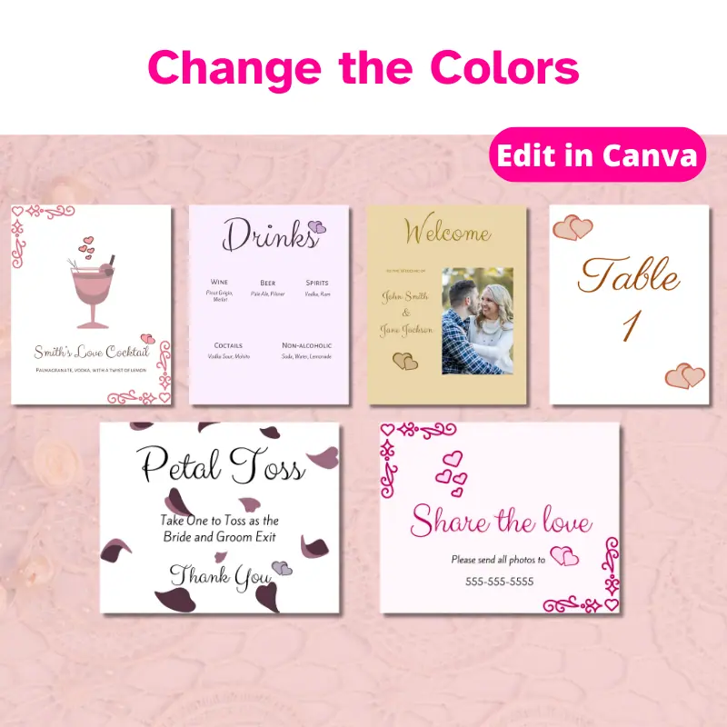 Wedding sign template bundle (4)