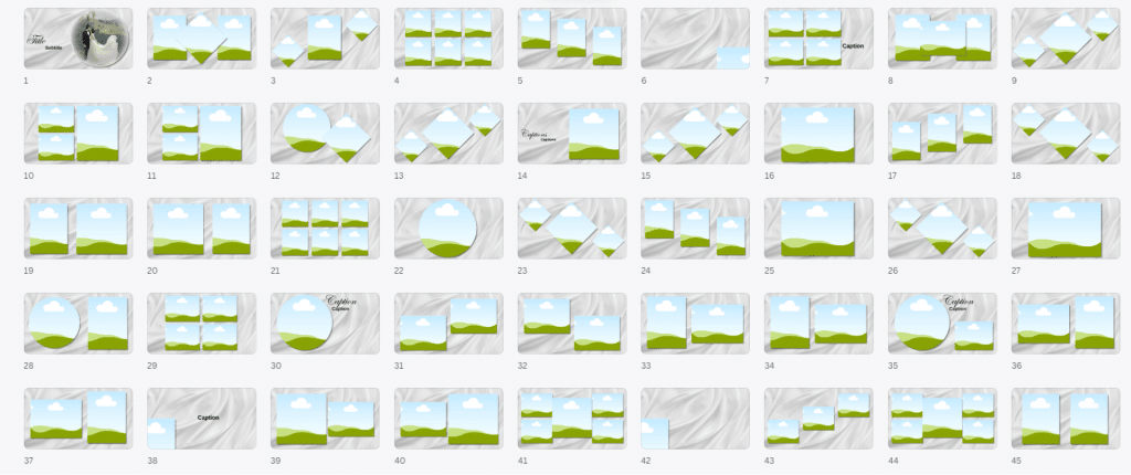 45 slide samples from a premium slideshow template