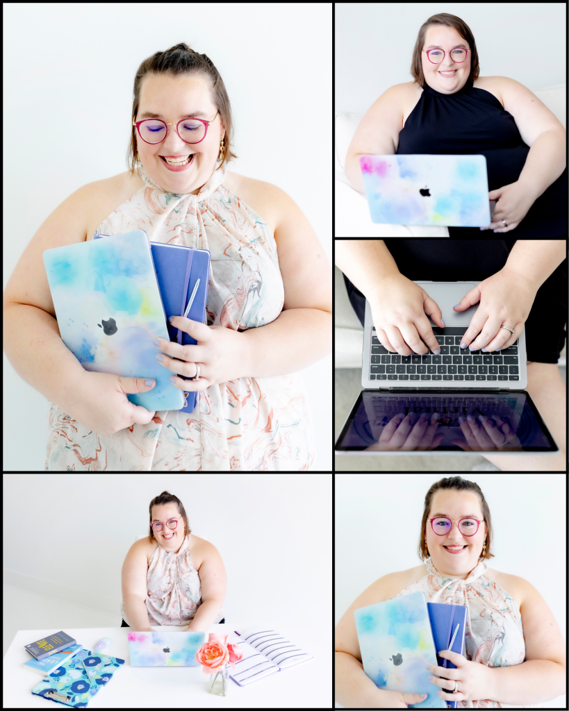 a custom photo collage of an entrepreneur branding photo shoot