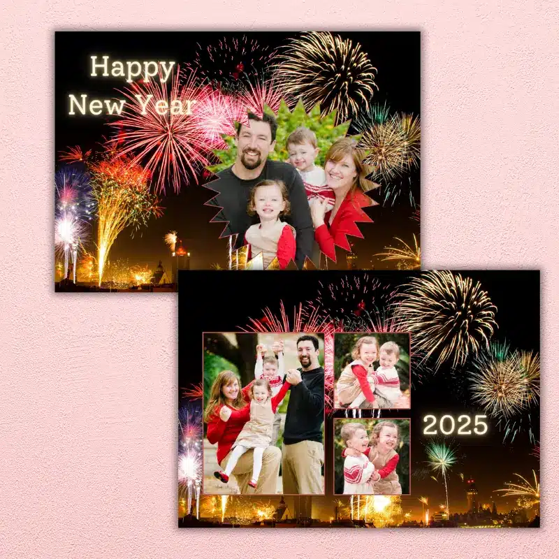 Fireworks New Year Photo Card