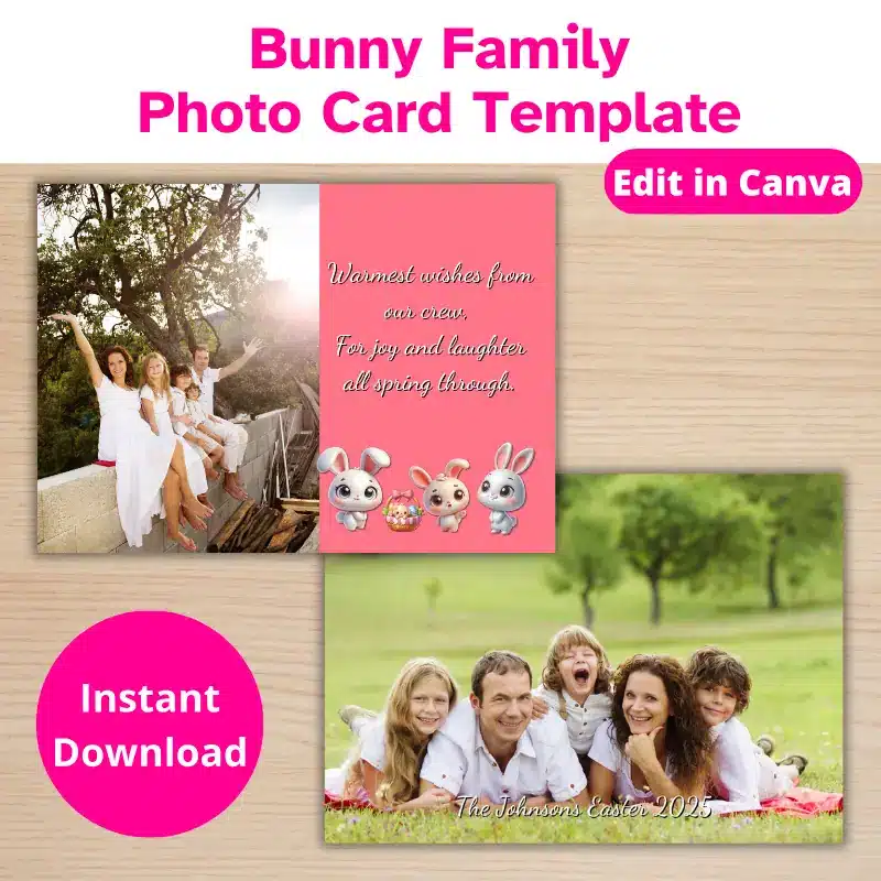 Bunny Family Photo Card Template