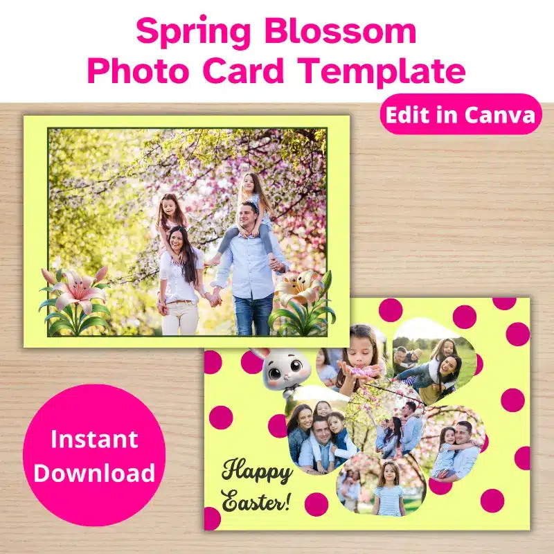 Spring Blossom Photo Card Template