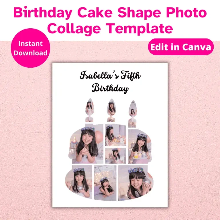 Birthday Cake Shape Photo Collage