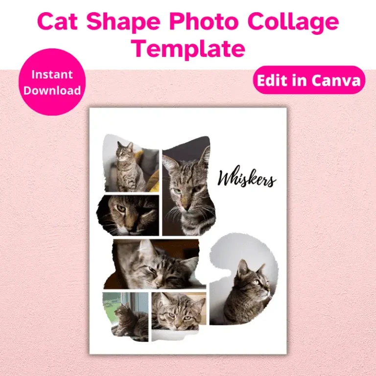 Cat Shape Photo Collage Template (1)
