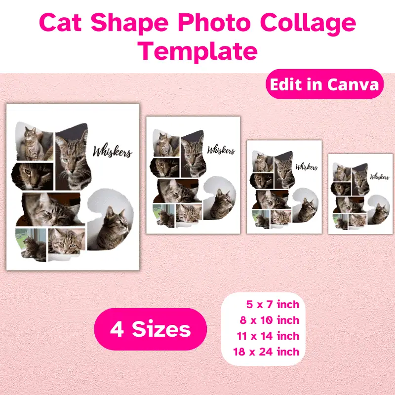 Cat Shape Photo Collage Template (2)
