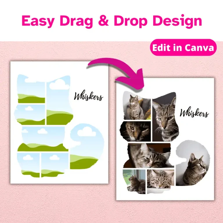 Cat Shape Photo Collage Template (3)