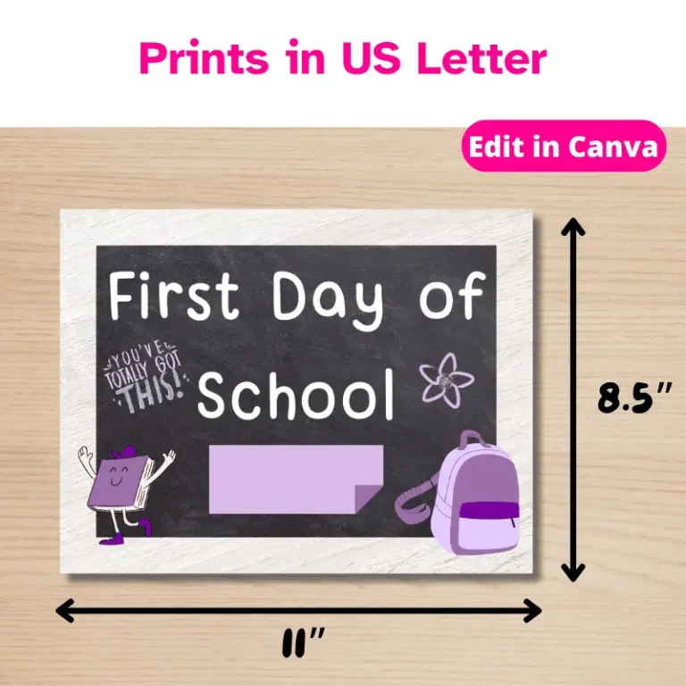 First Day of School Chalboard Sign Template (3)