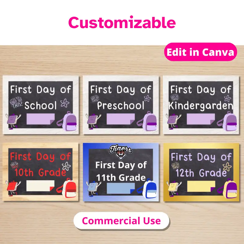 First Day of School Chalboard Sign Template (4)