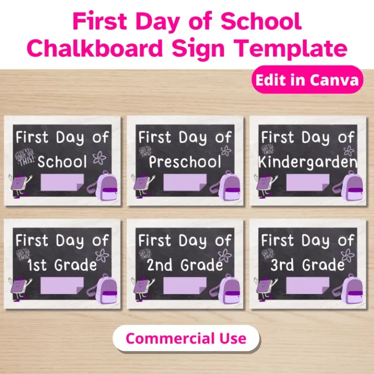 First Day of School Chalboard Sign Template (6)