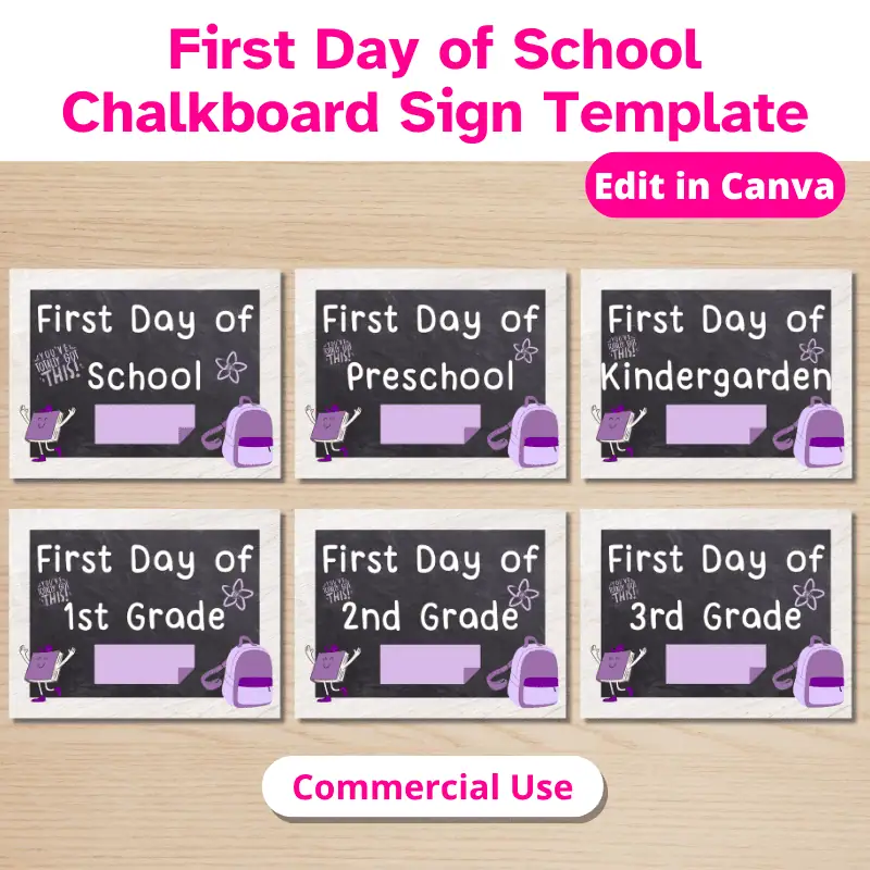 First Day of School Chalboard Sign Template (6)