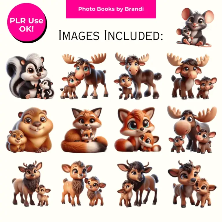 Mama and Baby Clipart Woodland Edition (1)