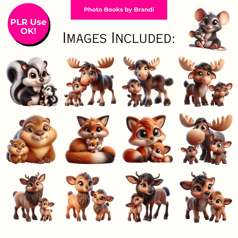 Mama and Baby Clipart Woodland Edition (1)