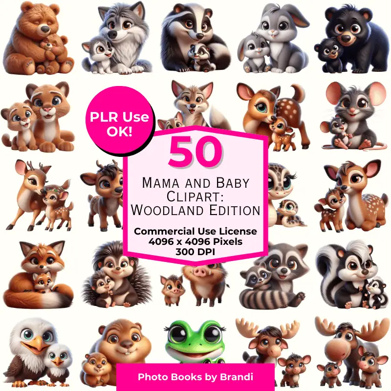 Mama and Baby Clipart: Woodland Edition
