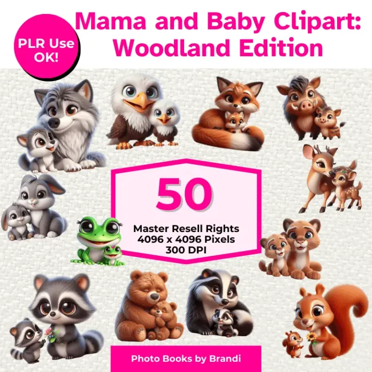 Mama and Baby Clipart Woodland Edition (5)