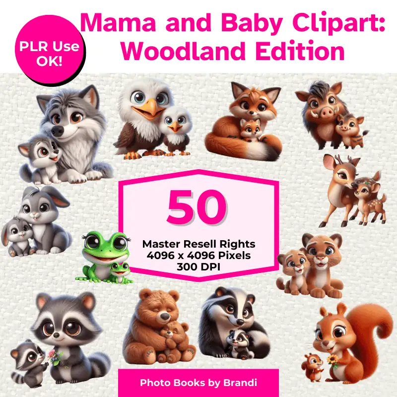Mama and Baby Clipart Woodland Edition (5)