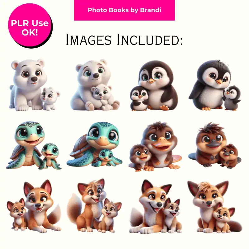 Mama and Baby Exotic Animal Clipart Mockups (2)
