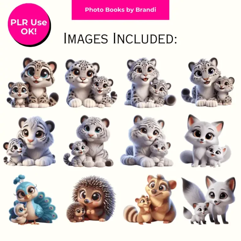 Mama and Baby Exotic Animal Clipart Mockups (3)