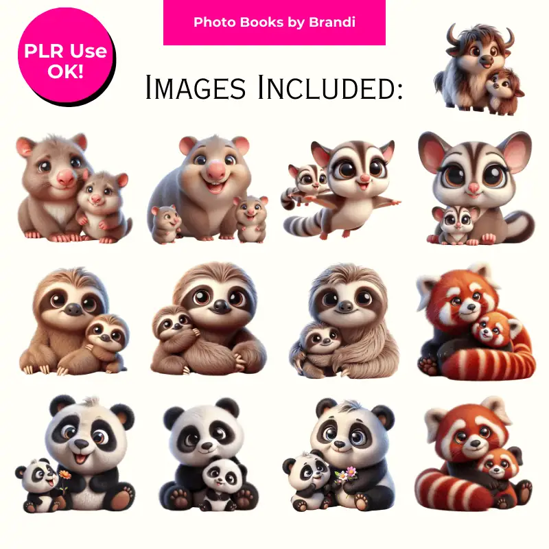 Mama and Baby Exotic Animal Clipart Mockups (4)