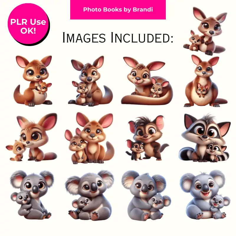 Mama and Baby Exotic Animal Clipart Mockups (5)