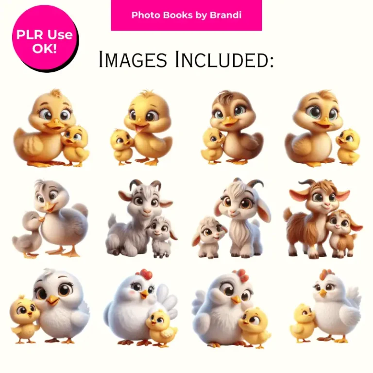 Mama and Baby Farm Animal Clipart Mockups (2)