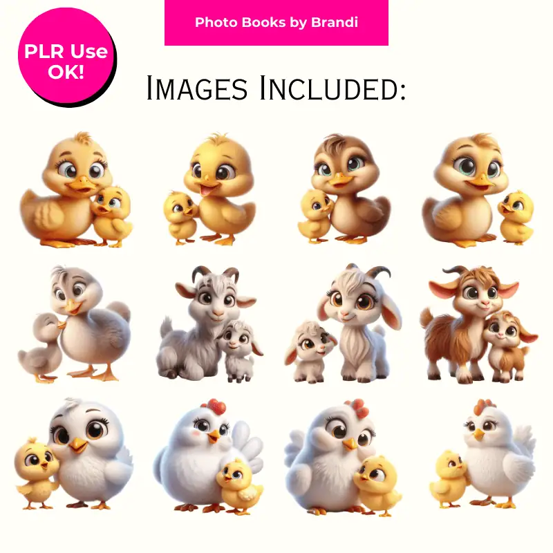 Mama and Baby Farm Animal Clipart Mockups (2)