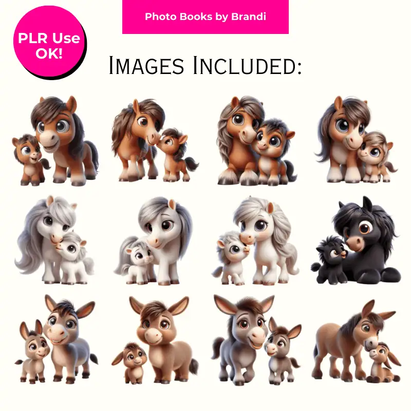 Mama and Baby Farm Animal Clipart Mockups (5)