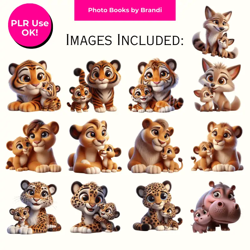 Mama and Baby Safari Animal Clipart (3)