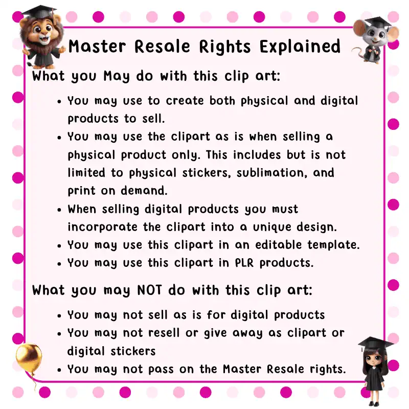 Graduation Clipart master resale rights