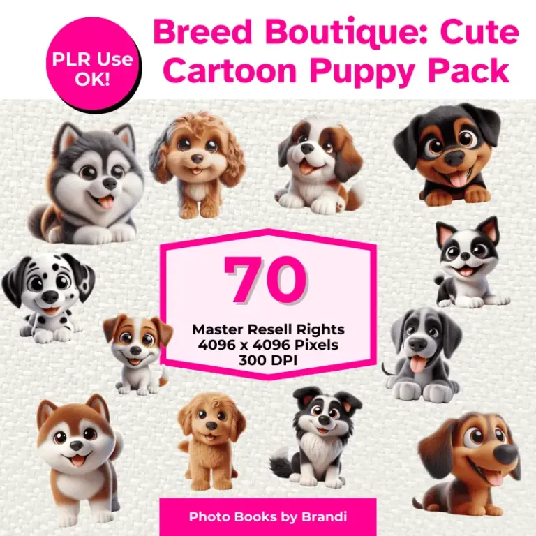 Mock up for Breed Boutique Cute Cartoon Puppy Pack (3)