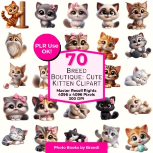 Breed Boutique: Cute Kitten Clipart - Master Resale Rights