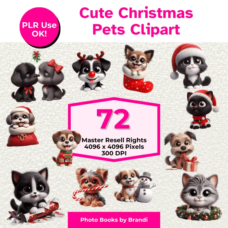 Cute Christmas Pets Clipart (1)
