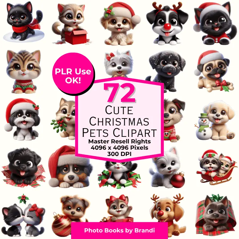 Cute Christmas Pets Clipart