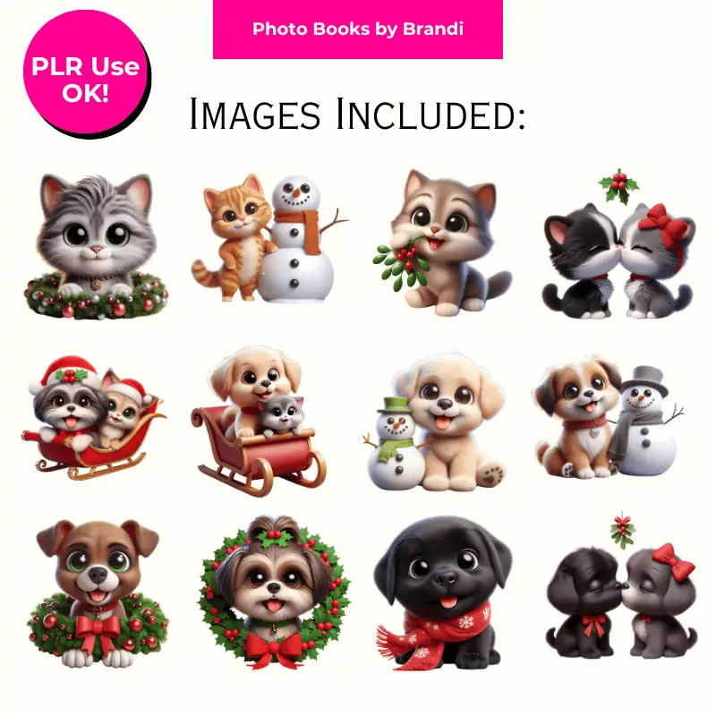 Cute Christmas Pets Clipart (6)