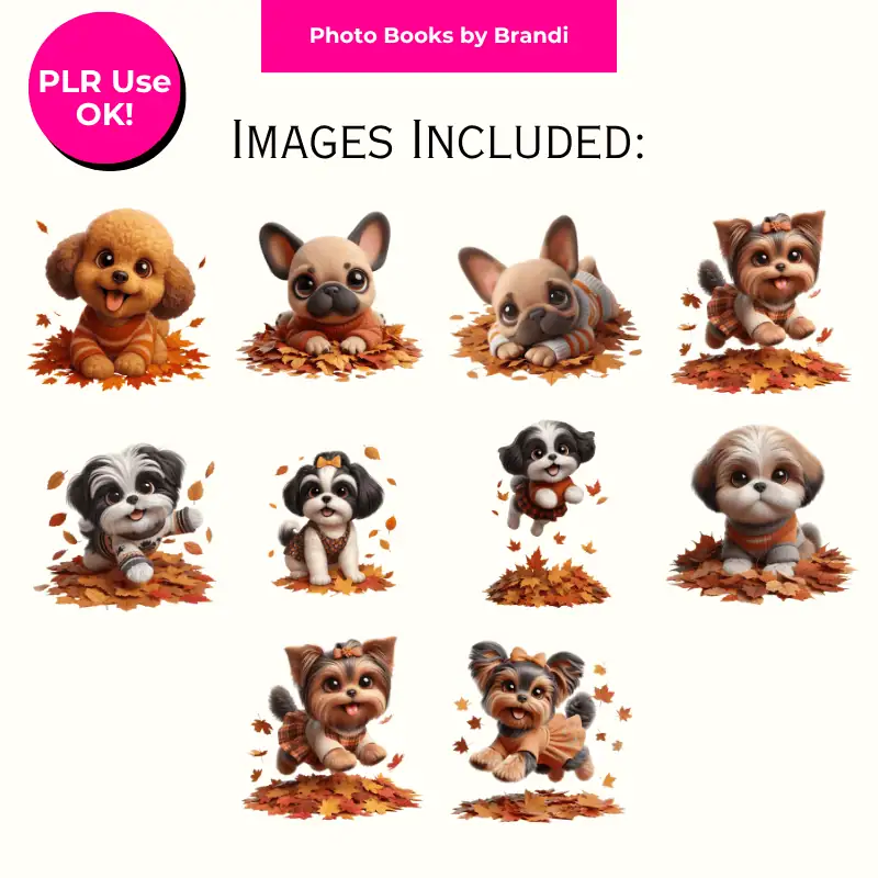 Cozy Fall Puppies Clipart with MRR (2)