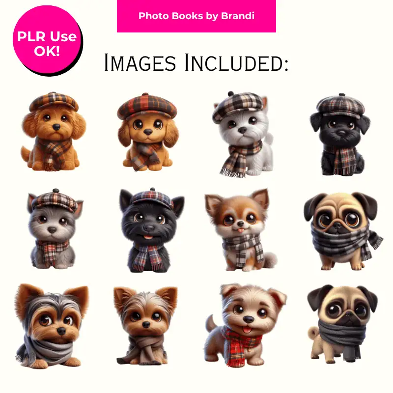 Cozy Fall Puppies Clipart with MRR (4)