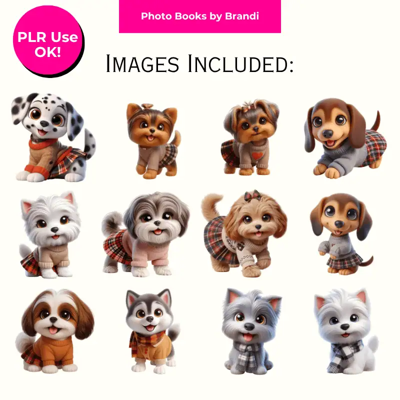 Cozy Fall Puppies Clipart with MRR (5)
