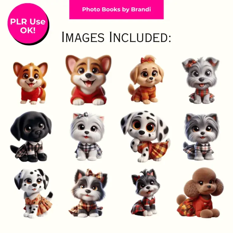 Cozy Fall Puppies Clipart with MRR (6)