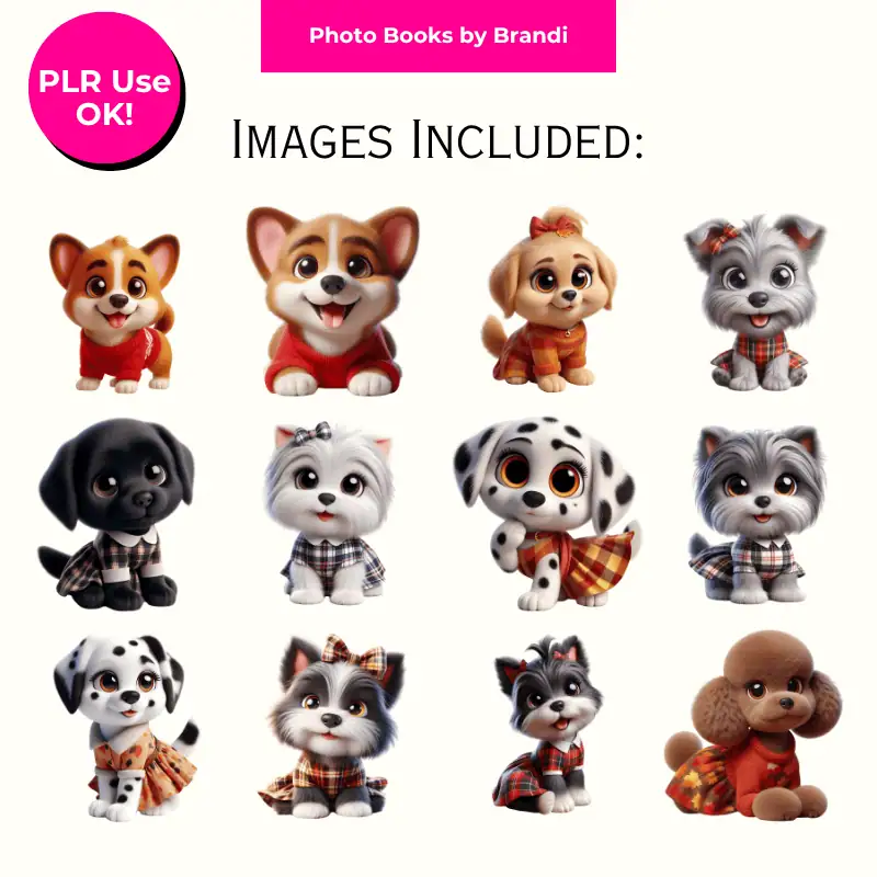 Cozy Fall Puppies Clipart with MRR (6)